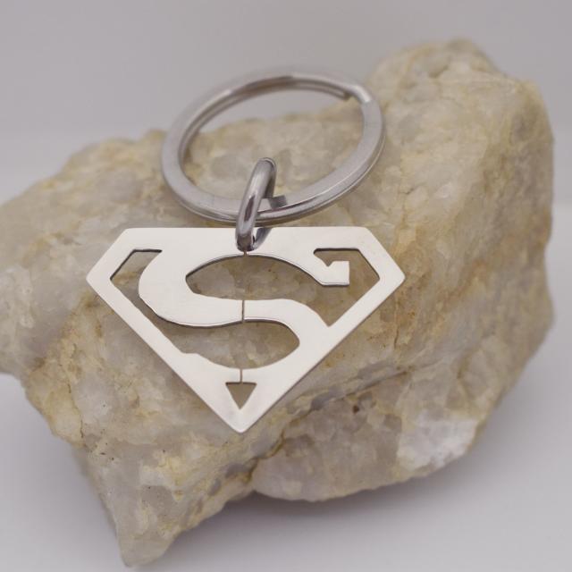 Superman Super Hero Stainless Steel Keychain.jpg